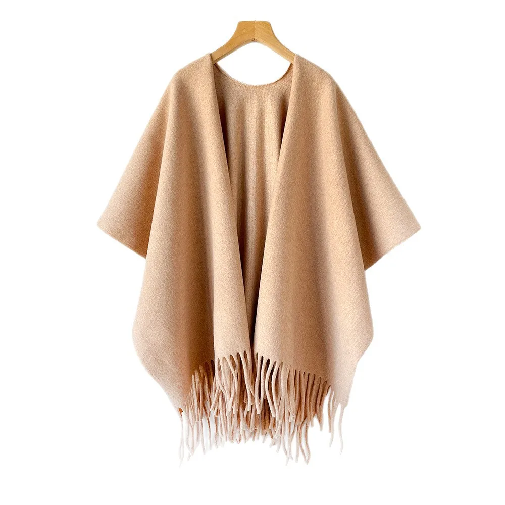 Winter Shawl Cape Womens Thick - Woven Scarf Blanket ulasan dan harga