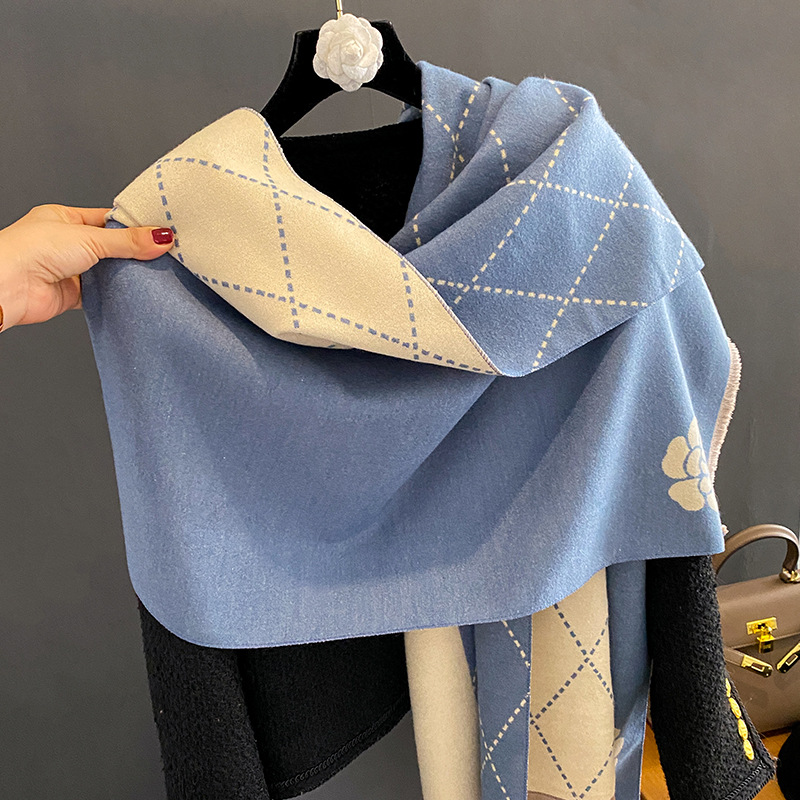 Winter Scarf Women Luxury Flor - Woven Scarf Blanket ulasan dan harga