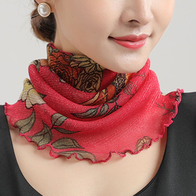Spring Summer Chiffon Neck Col - Face Scarf Mask ulasan dan harga